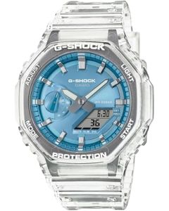 Casio G-Shock Analog-Digital Sky Blue Dial Translucent Resin Band Watch - GA2100BM-7A2