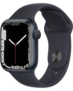 Apple Watch Series 7 (GPS, 41mm) Midnight Aluminum Case with Midnight Sport Band, Regular (Renewed)