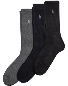 Polo Ralph Lauren Men's Ribbed Casual Crew Socks (3-Pack)