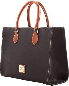 Dooney & Bourke Women's Janine Satchel in Pebble Grain Leather, Large Handbag with Adjustable Detachable Shoulder Strap