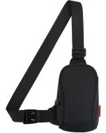 Peicees Sportswear Essentials Small Crossbody Bag for Men Women Mini Sling Bag Travel Running Phone Daypack Cross Body Shoulder Bags, Black