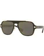Versace VE 2199 12524T Havana Plastic Square Sunglasses Grey Mirror Lens