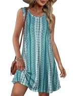Summer Dresses for Women Beach Boho Sleeveless Vintage Floral Flowy Pocket Tshirt Tank Sundresses 2026